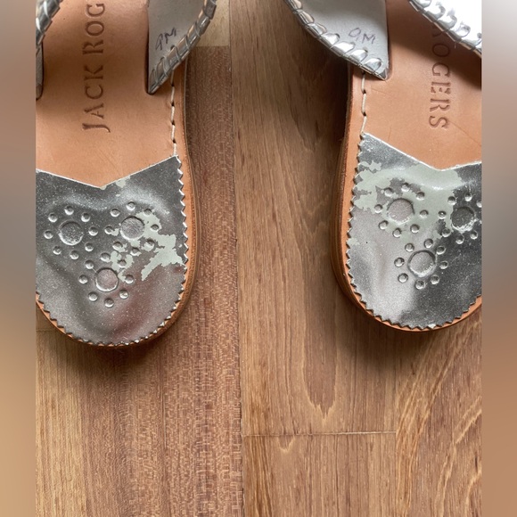 Jack Rogers Jacks Flat Sandal in Silver size 9 - Picture 2 of 4